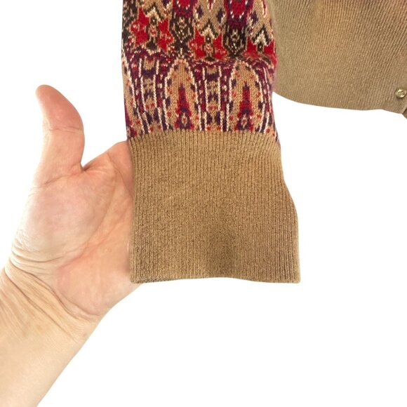 George Designs by Mark Eisen Fair Isle Cardigan Sweater Womens L Button Front - Picture 4 of 8